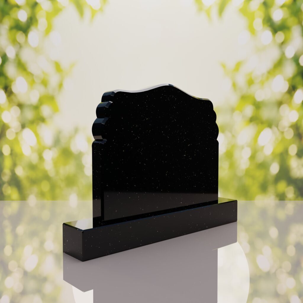 Companion Scroll Shape Granite Headstone