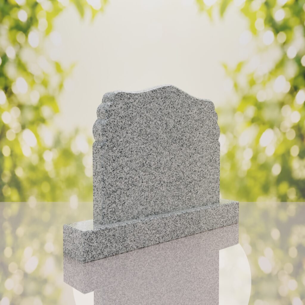 Companion Scroll Shape Granite Headstone