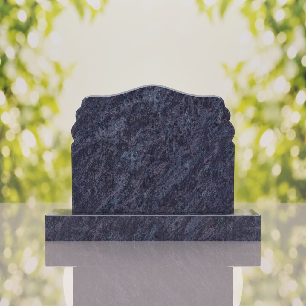 Companion Scroll Shape Granite Headstone