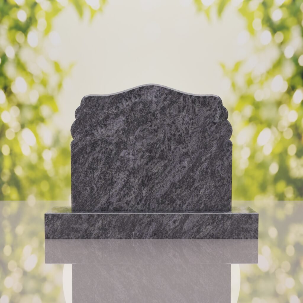 Companion Scroll Shape Granite Headstone