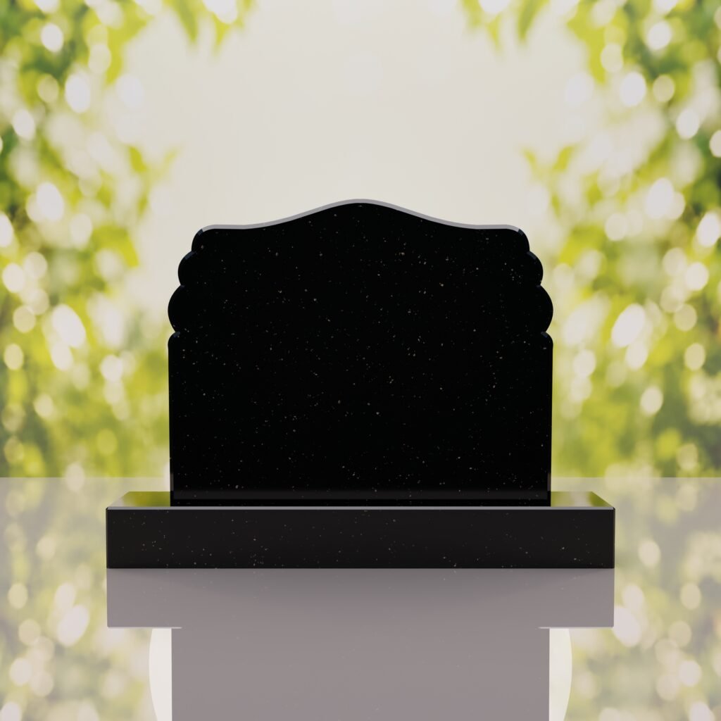 Companion Scroll Shape Granite Headstone