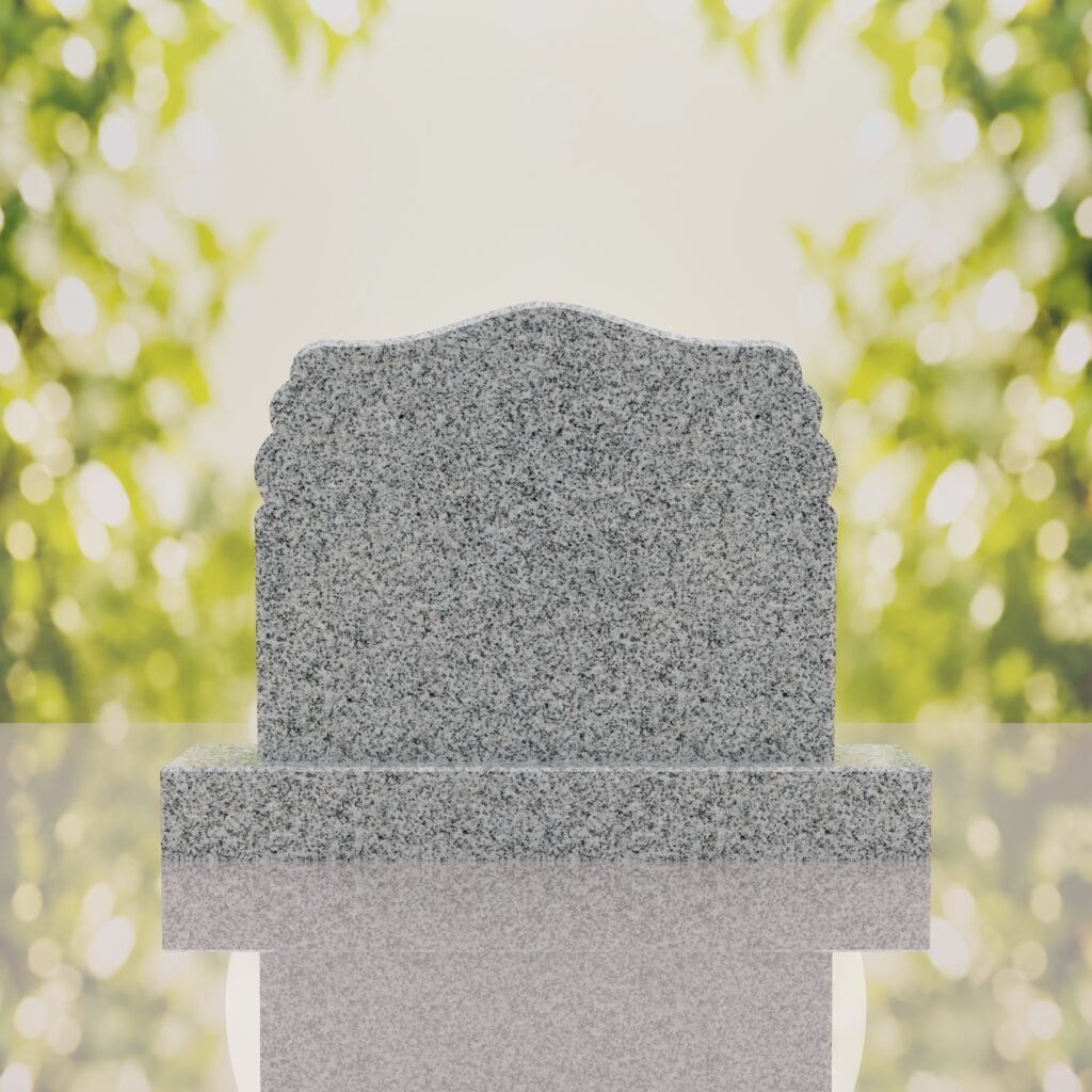 Companion Scroll Shape Granite Headstone