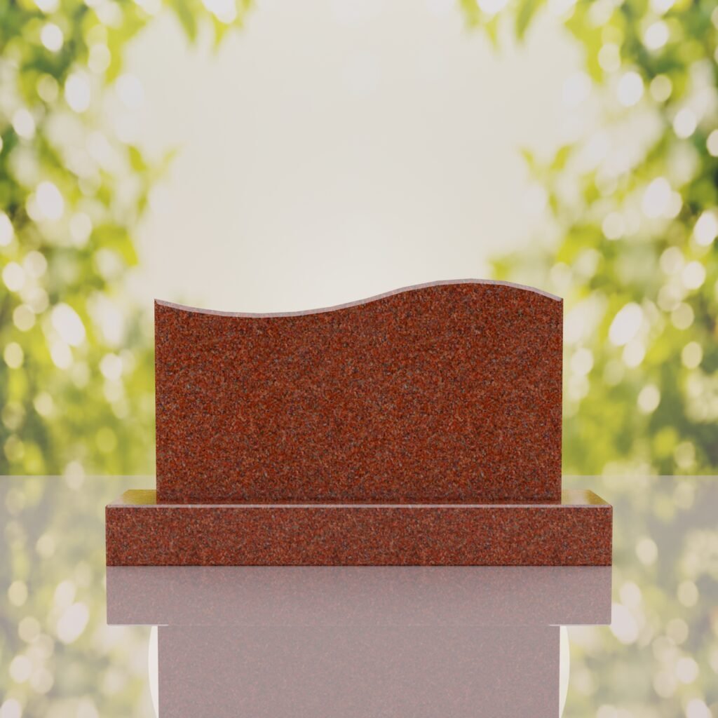 Companion Wave Top Granite Headstone