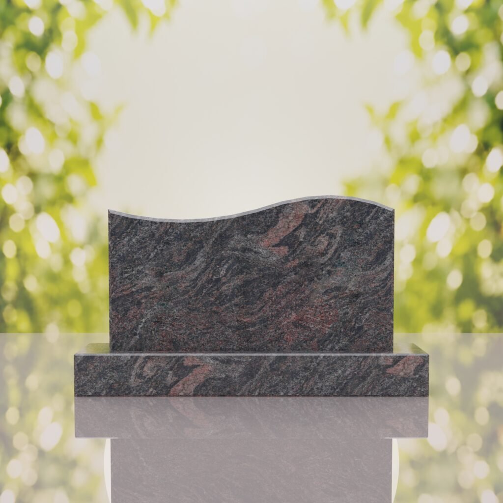 Companion Wave Top Granite Headstone