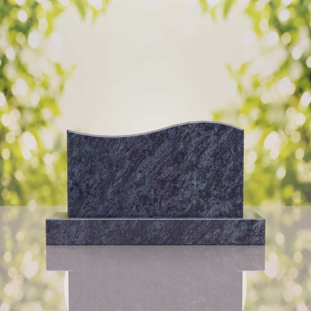 Companion Wave Top Granite Headstone