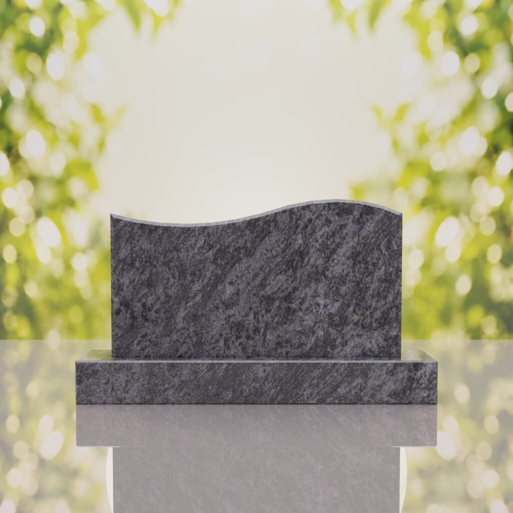 Companion Wave Top Granite Headstone