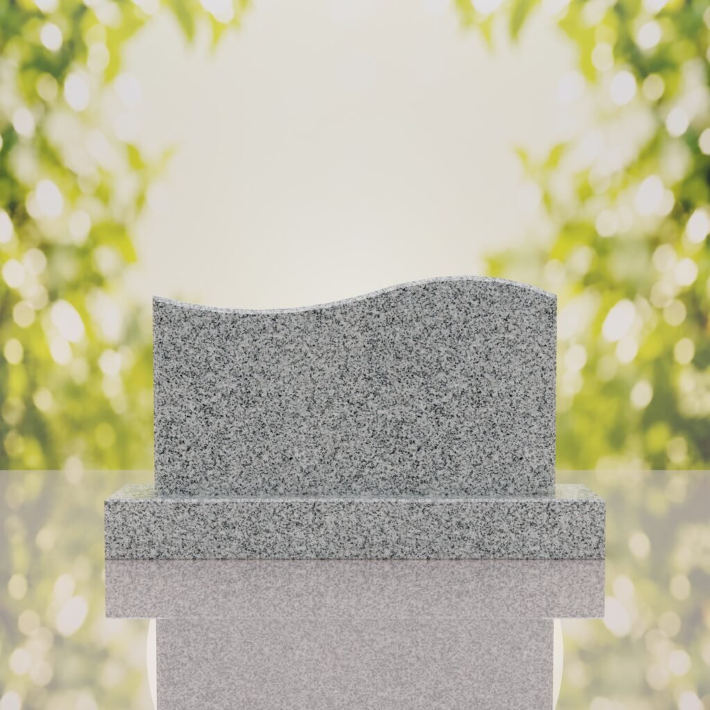 Companion Wave Top Granite Headstone