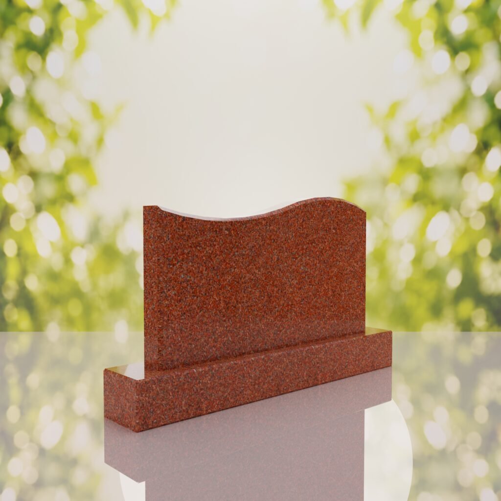 Companion Wave Top Granite Headstone