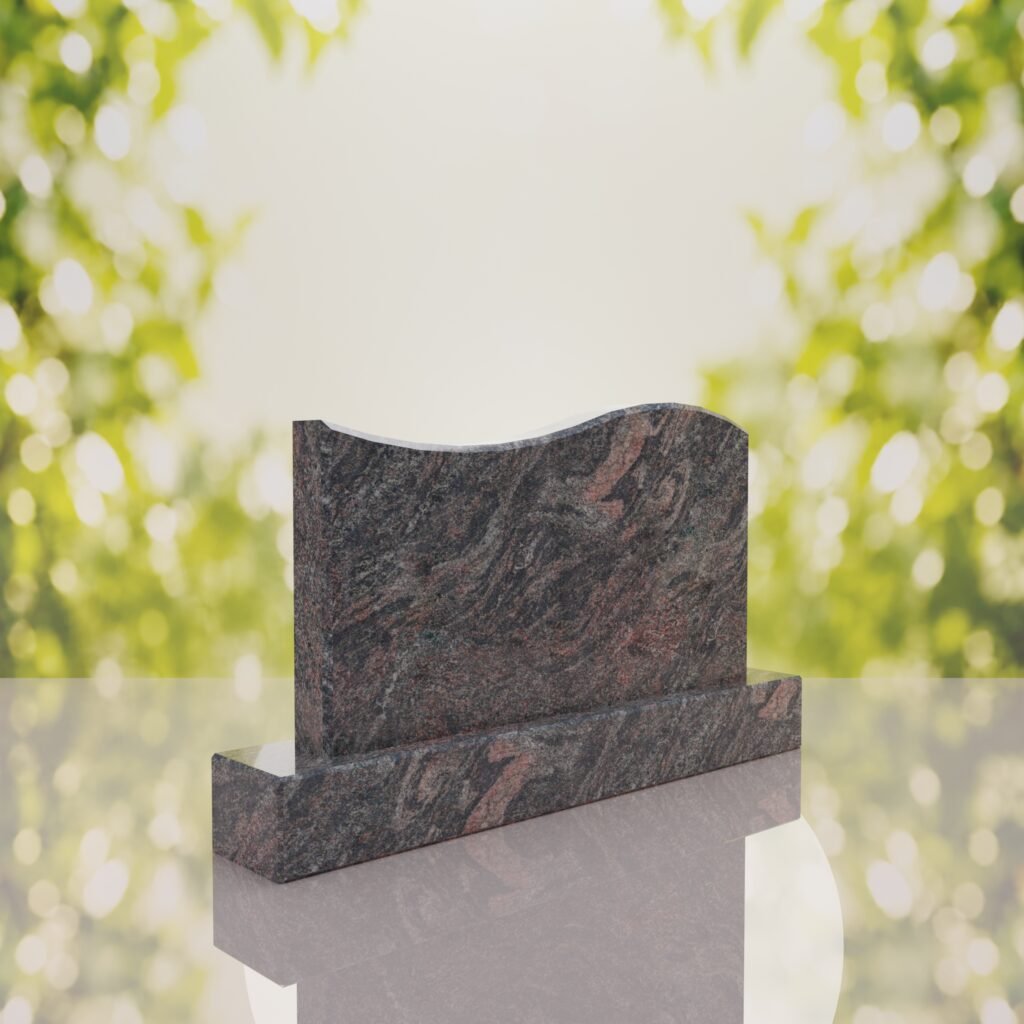 Companion Wave Top Granite Headstone