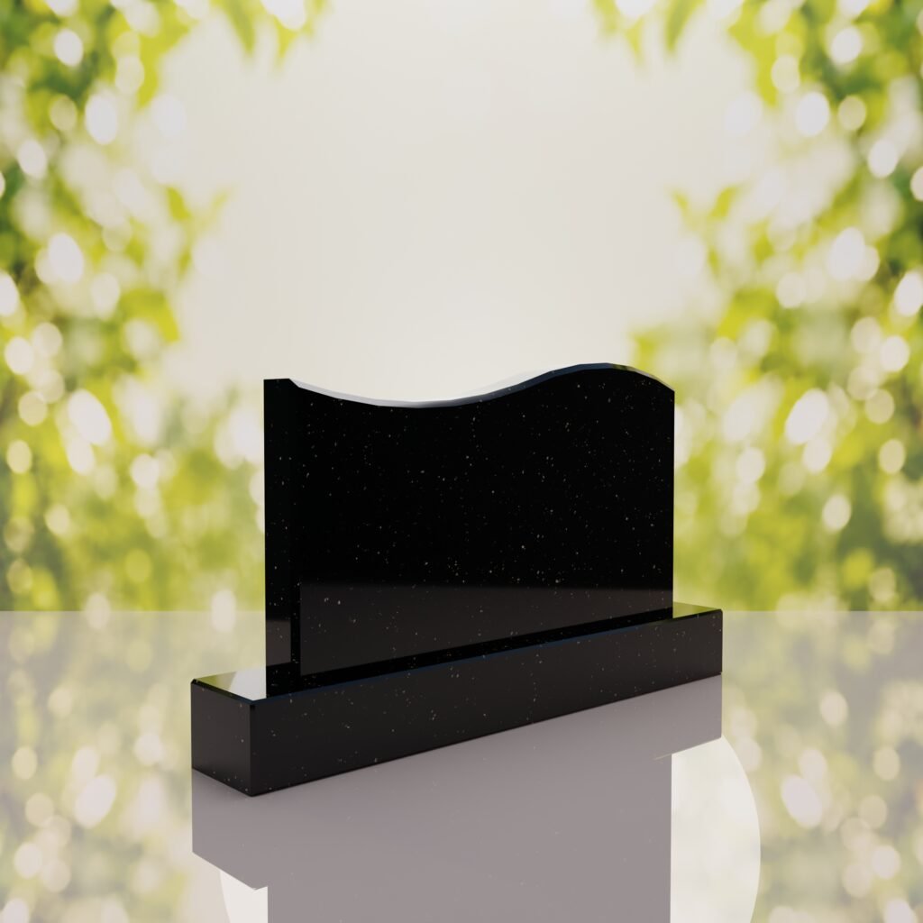 Companion Wave Top Granite Headstone