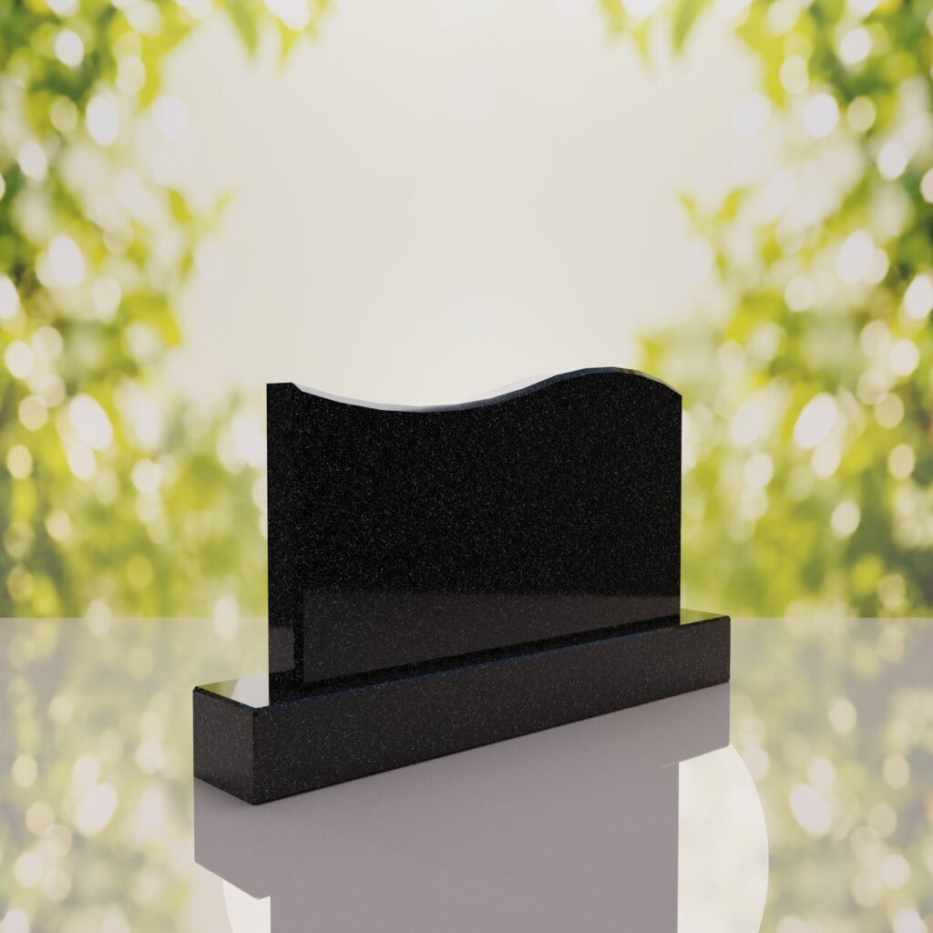 Companion Wave Top Granite Headstone