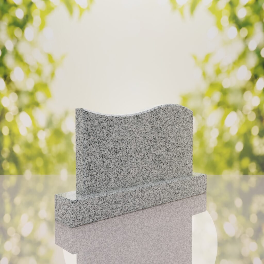 Companion Wave Top Granite Headstone