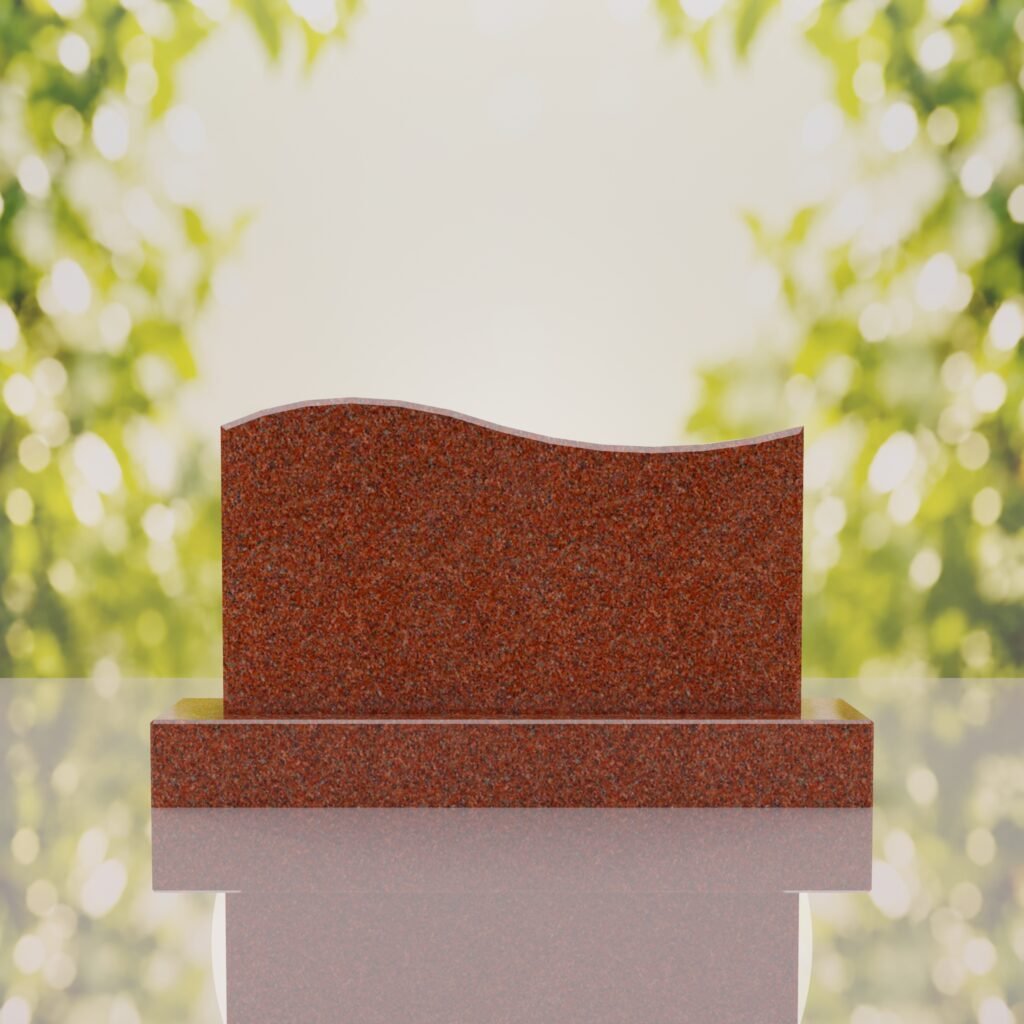 Companion Wave Top Granite Headstone