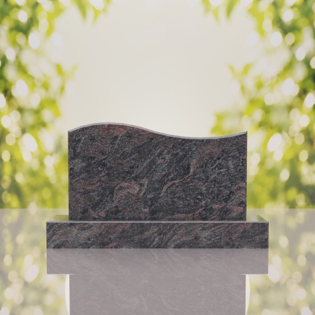 Companion Wave Top Granite Headstone