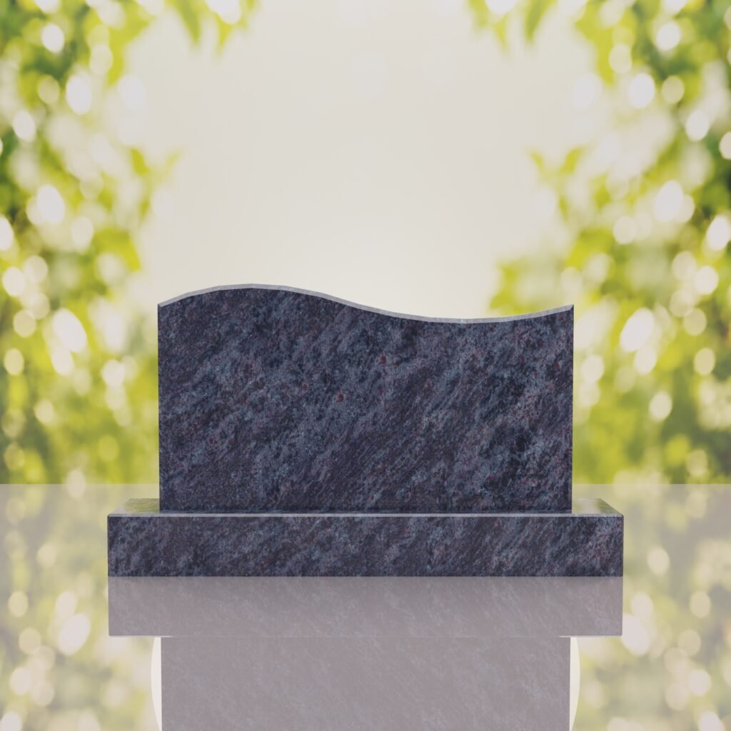 Companion Wave Top Granite Headstone
