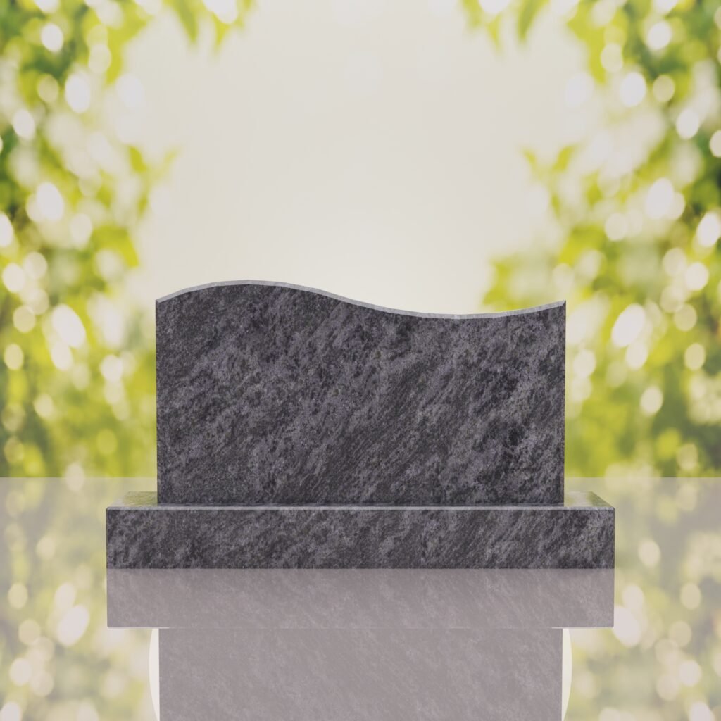 Companion Wave Top Granite Headstone