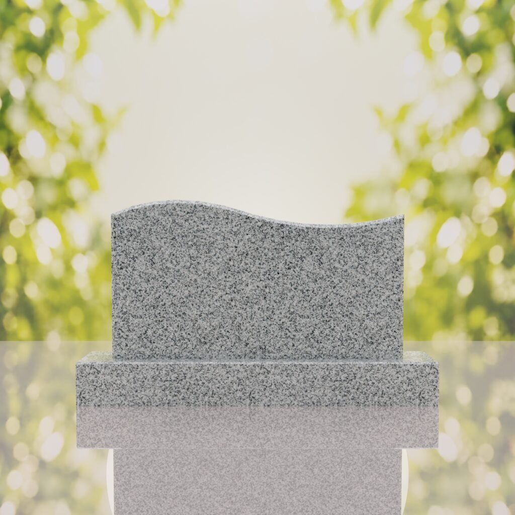 Companion Wave Top Granite Headstone