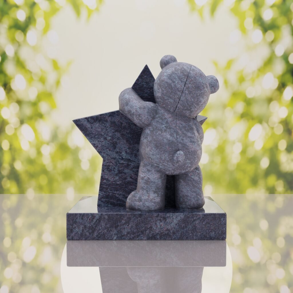 Teddy Bear & Star Shape Children’s Granite Headstone