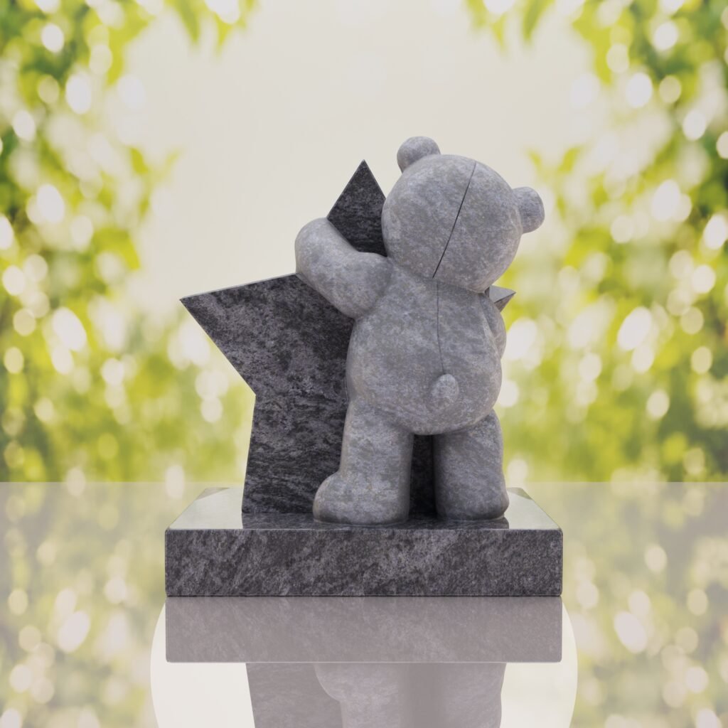 Teddy Bear & Star Shape Children’s Granite Headstone