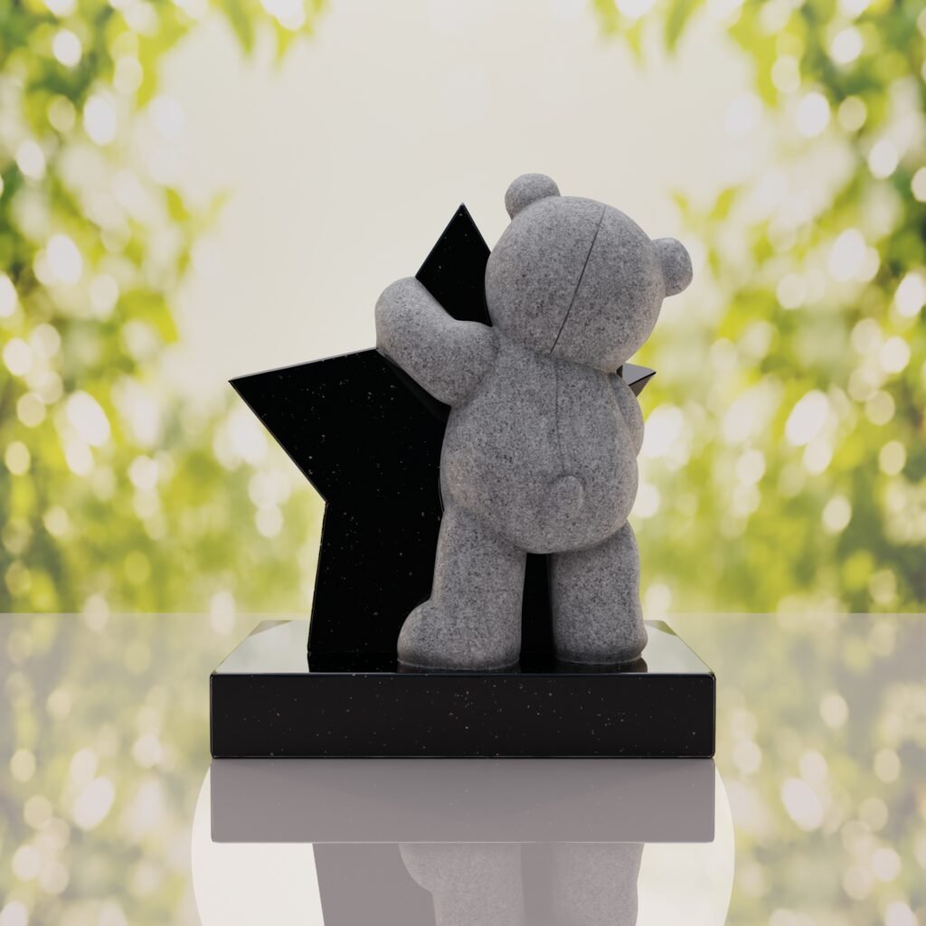 Teddy Bear & Star Shape Children’s Granite Headstone