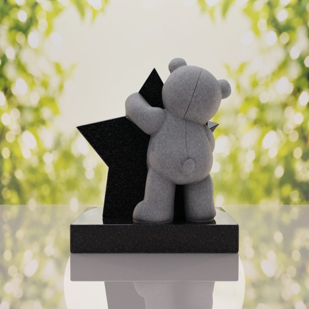Teddy Bear & Star Shape Children’s Granite Headstone