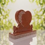 Lápida de corazón con rosas