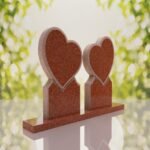 Lápida doble con dos corazones