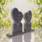 Lápida doble con dos corazones