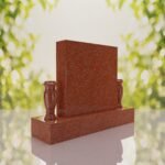 Square Upright Headstone with Vases