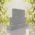 Square Upright Headstone with Vases