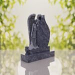 Angel Teardrop Upright Headstone