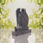 Angel Teardrop Upright Headstone