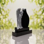 Angel Teardrop Upright Headstone