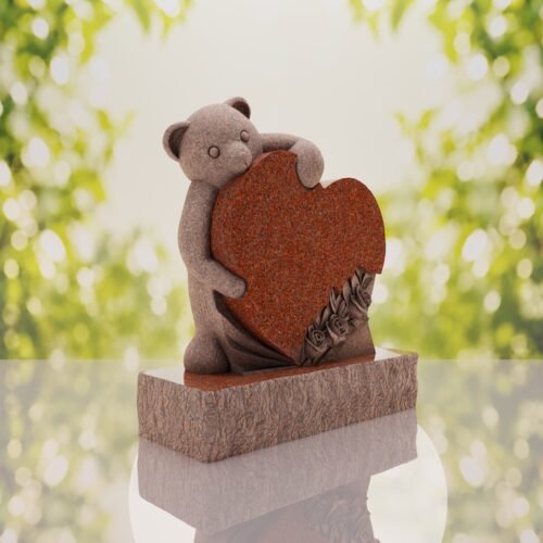 Teddy Heart Child Headstone