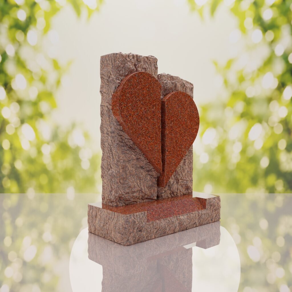 Broken Heart Companion Headstone