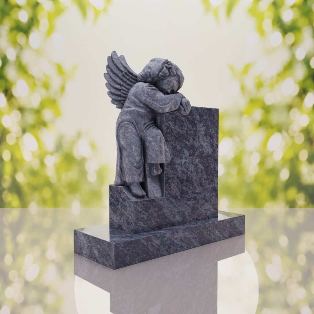 Sleeping Angel Upright Headstone