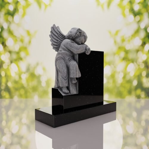 Sleeping Angel Upright Headstone
