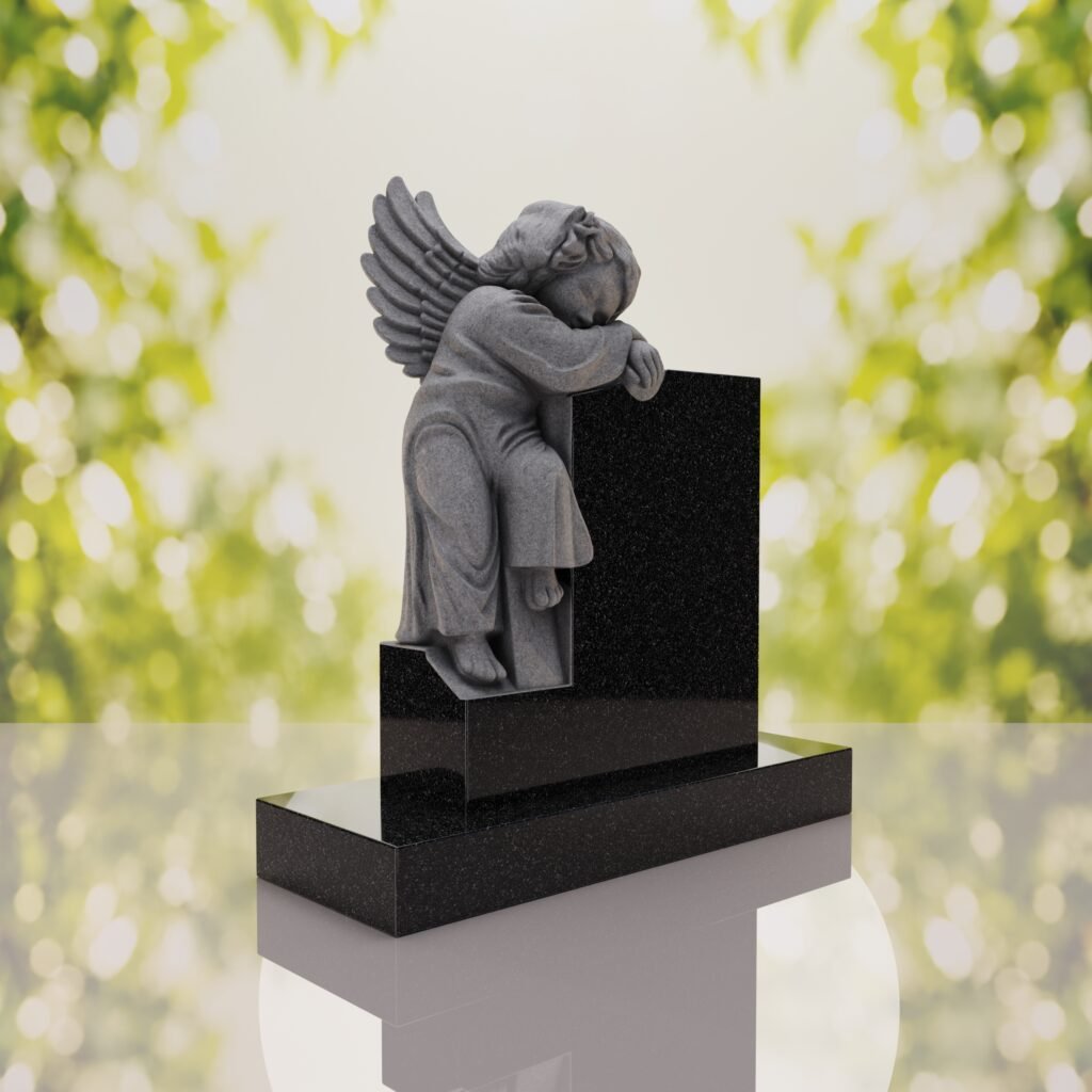 Sleeping Angel Upright Headstone