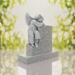 Sleeping Angel Upright Headstone