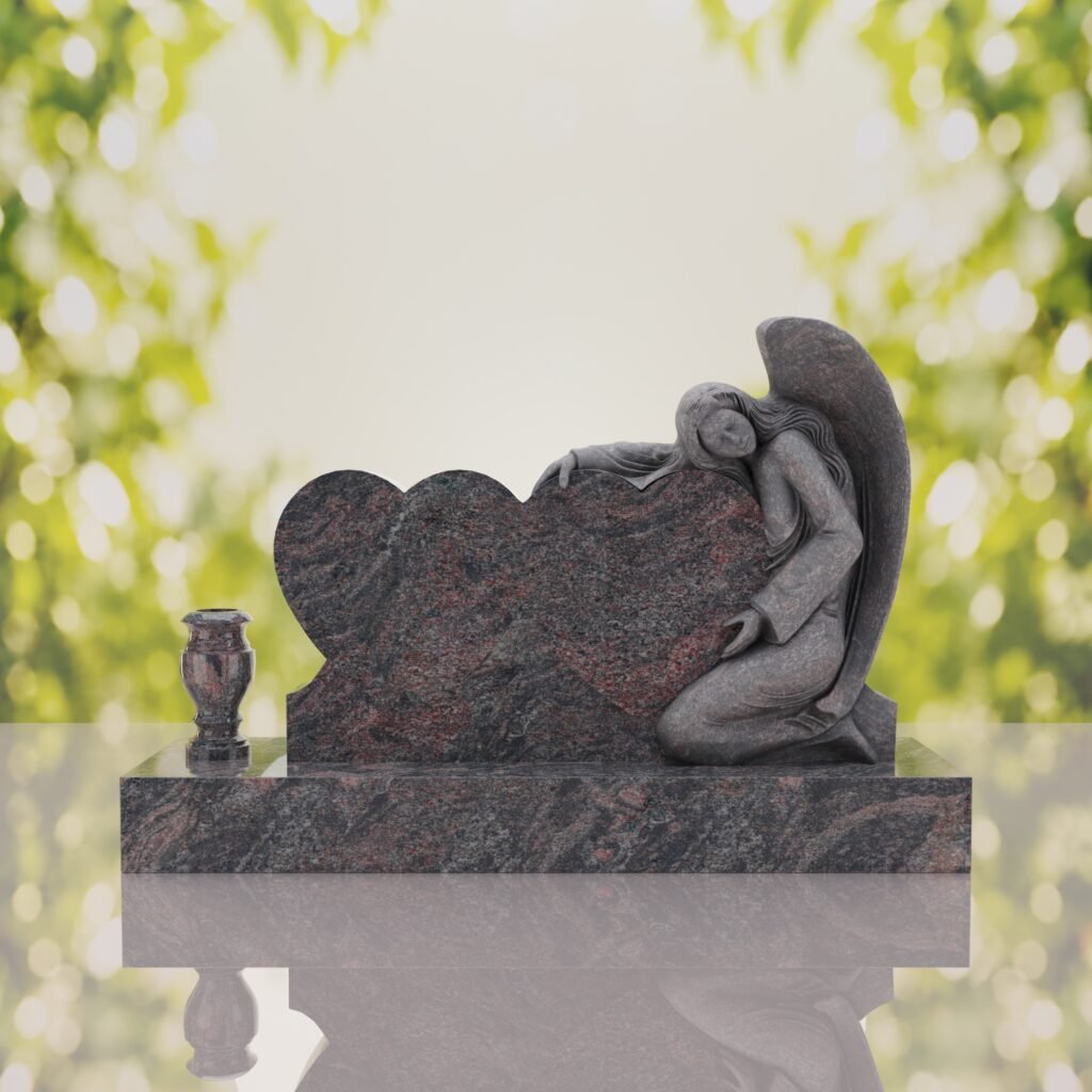 Angel Companion Heart Headstone