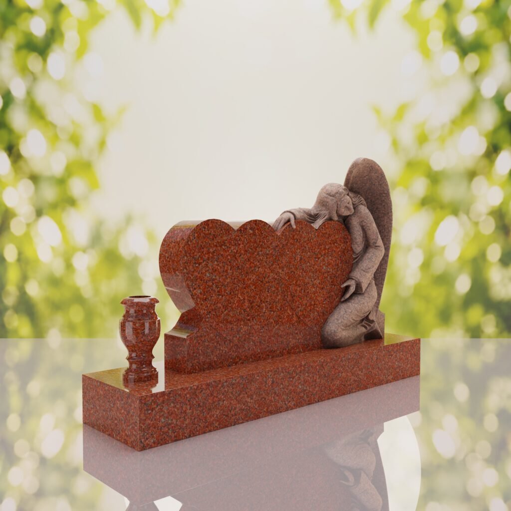 Angel Companion Heart Headstone