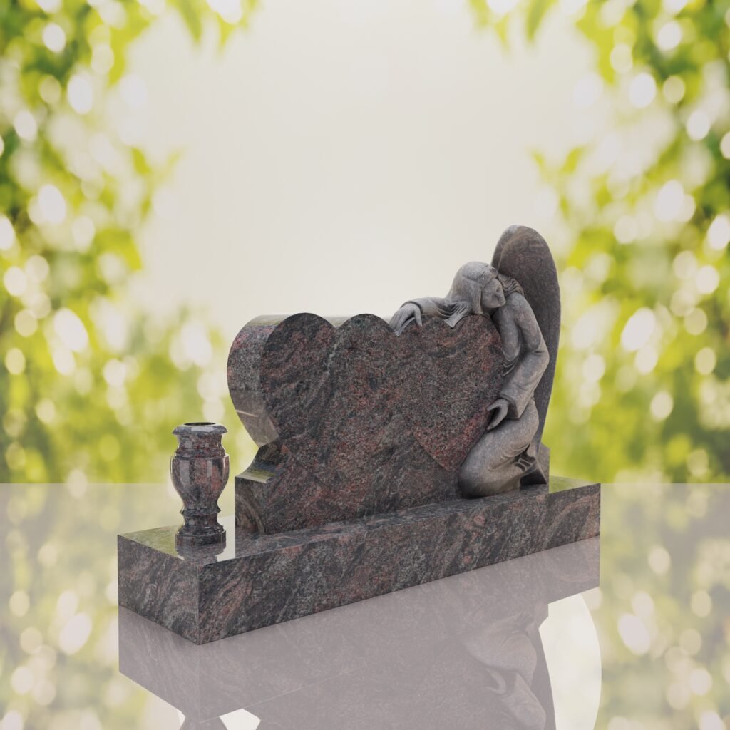 Angel Companion Heart Headstone