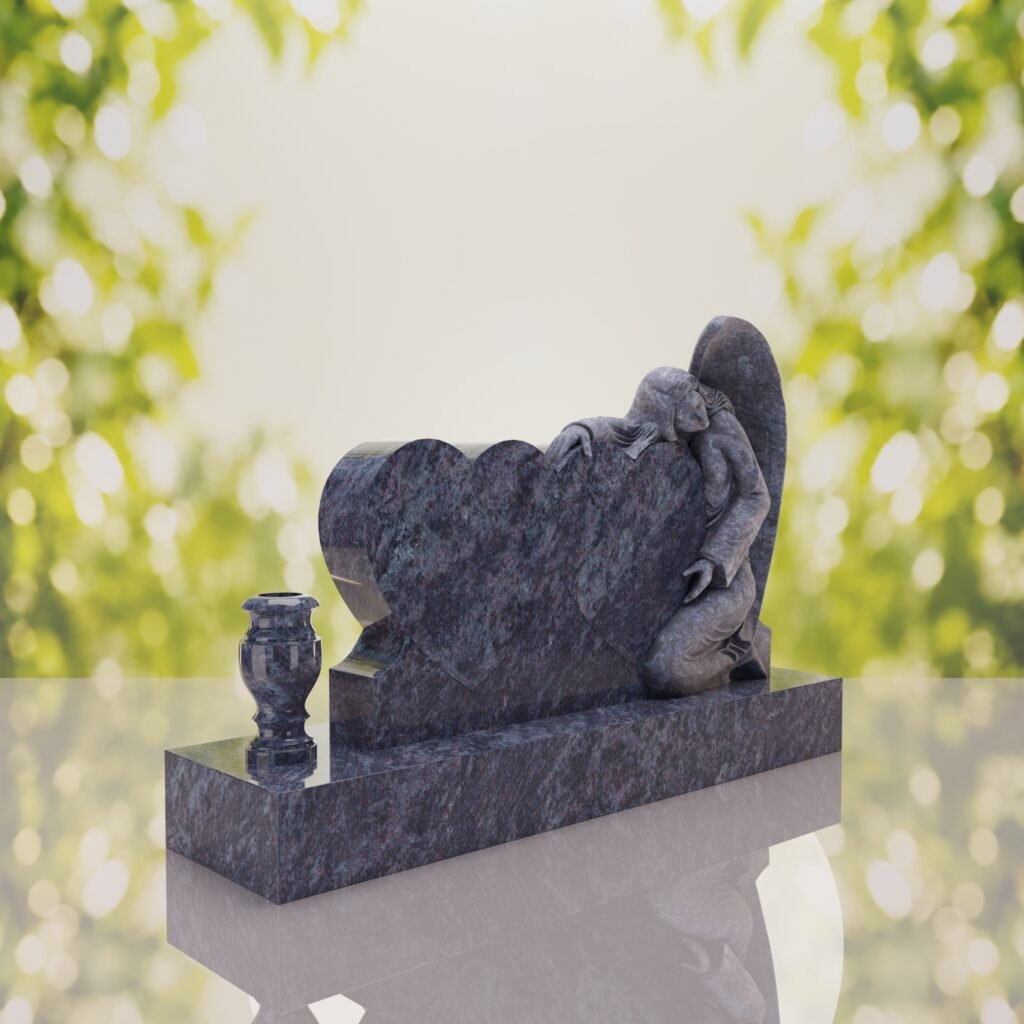 Angel Companion Heart Headstone