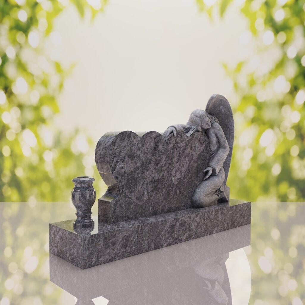 Angel Companion Heart Headstone