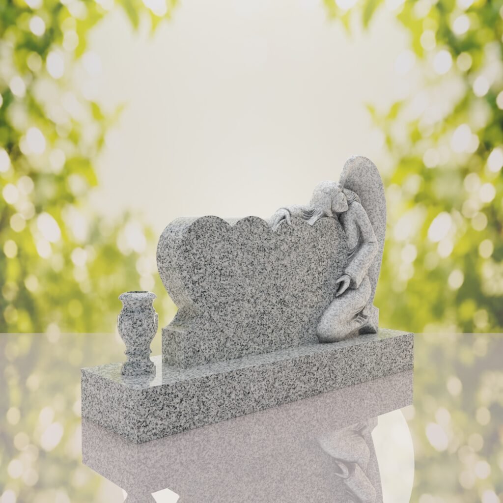 Angel Companion Heart Headstone