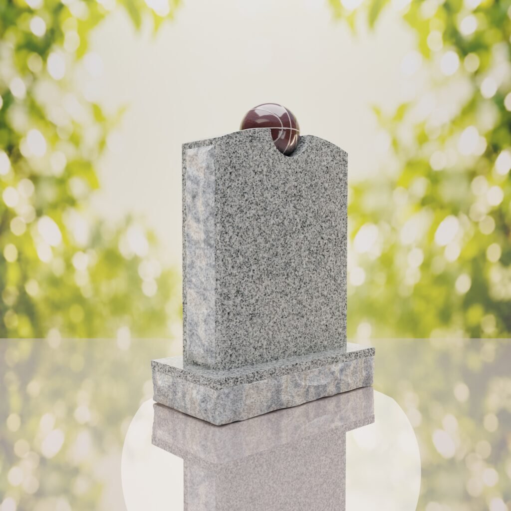 Modern Memorial Headstone with Ball Accent