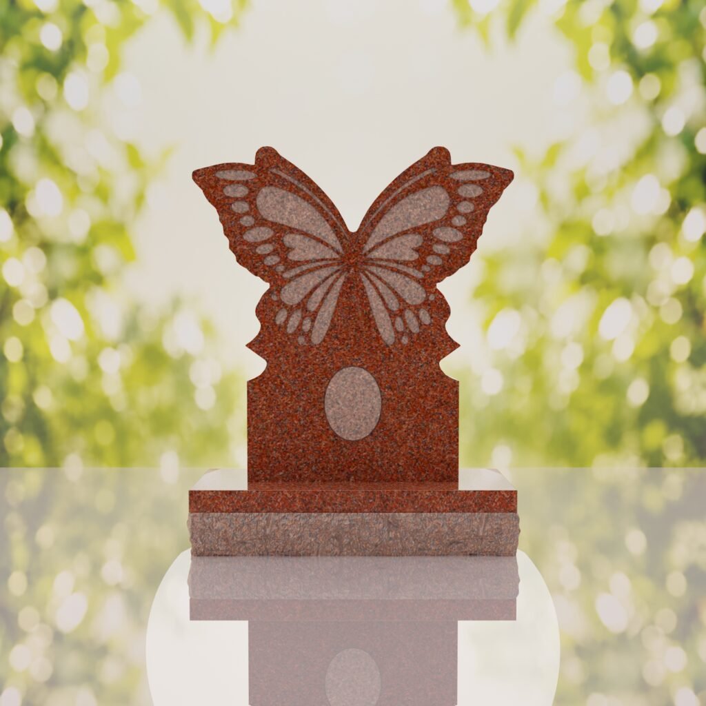 Butterfly Shape Granite Headstone