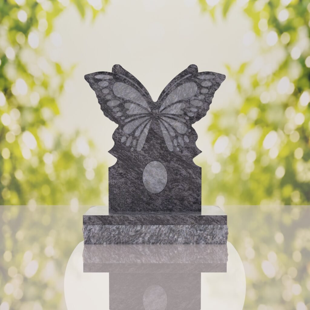 Butterfly Shape Granite Headstone