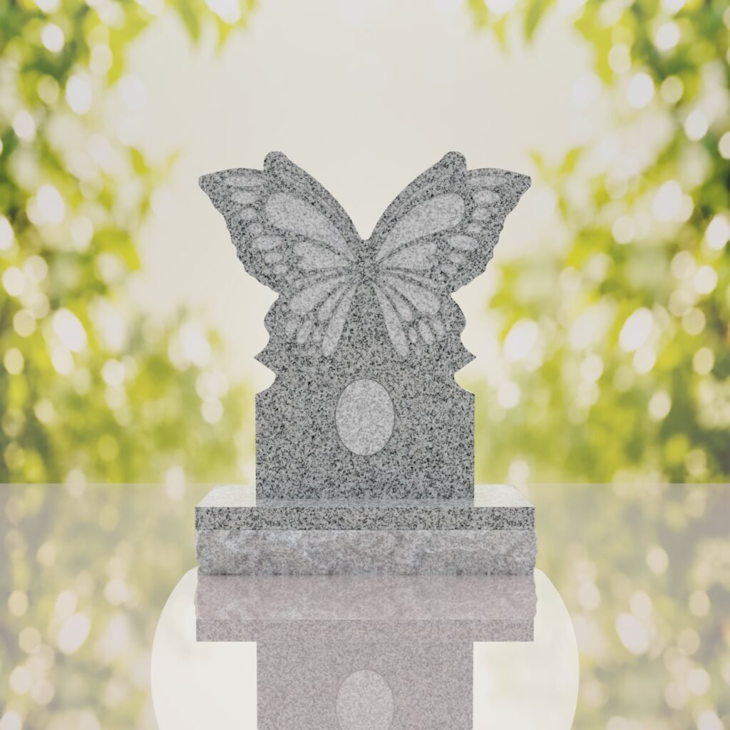 Butterfly Shape Granite Headstone