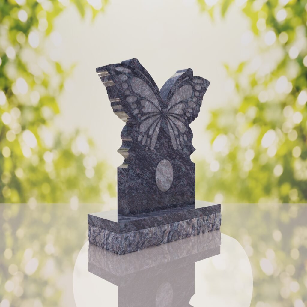 Butterfly Shape Granite Headstone